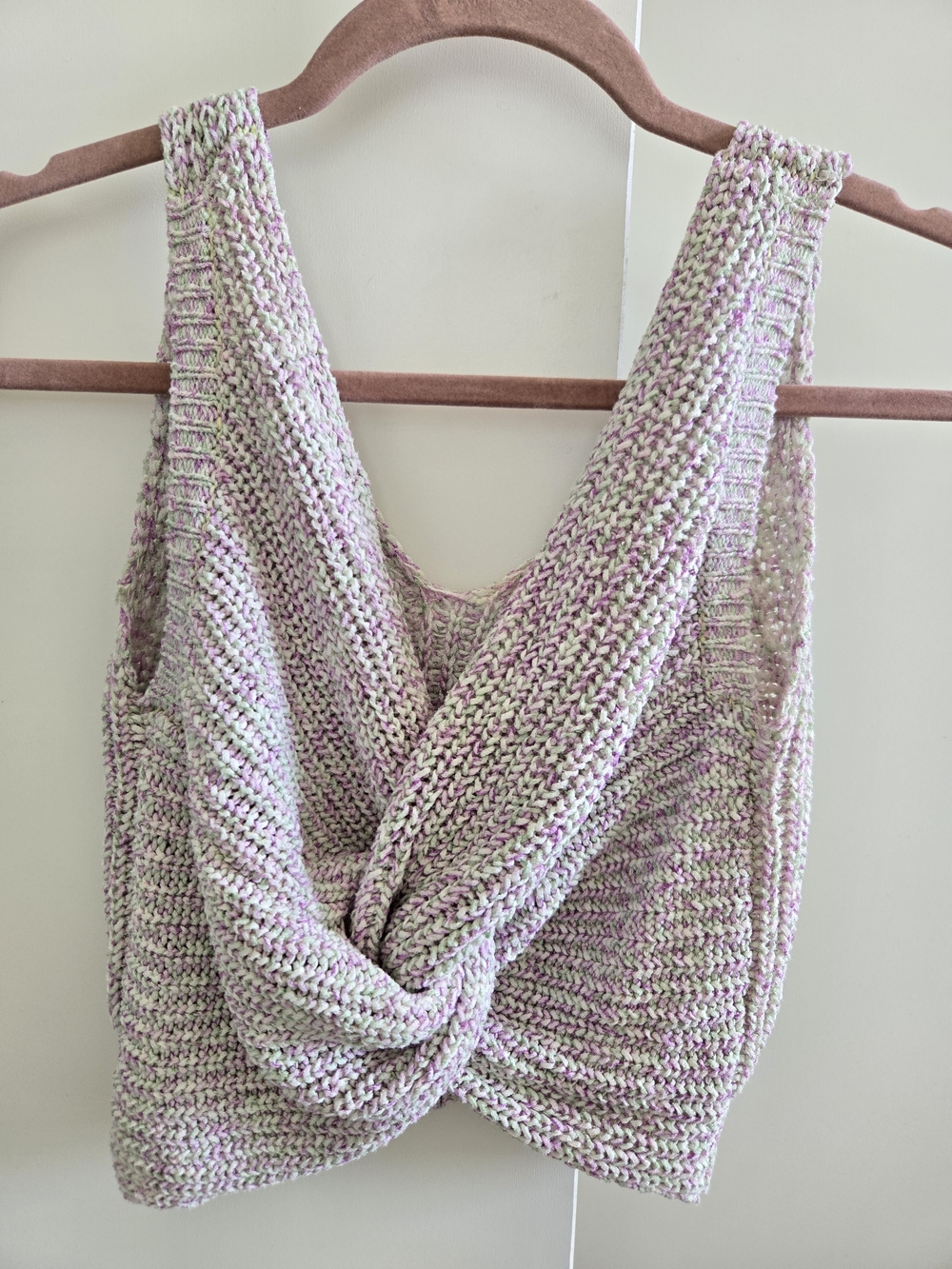 Let's Get Away Purple Multi Knit Twist Back Tank Top - Picture 7 of 8